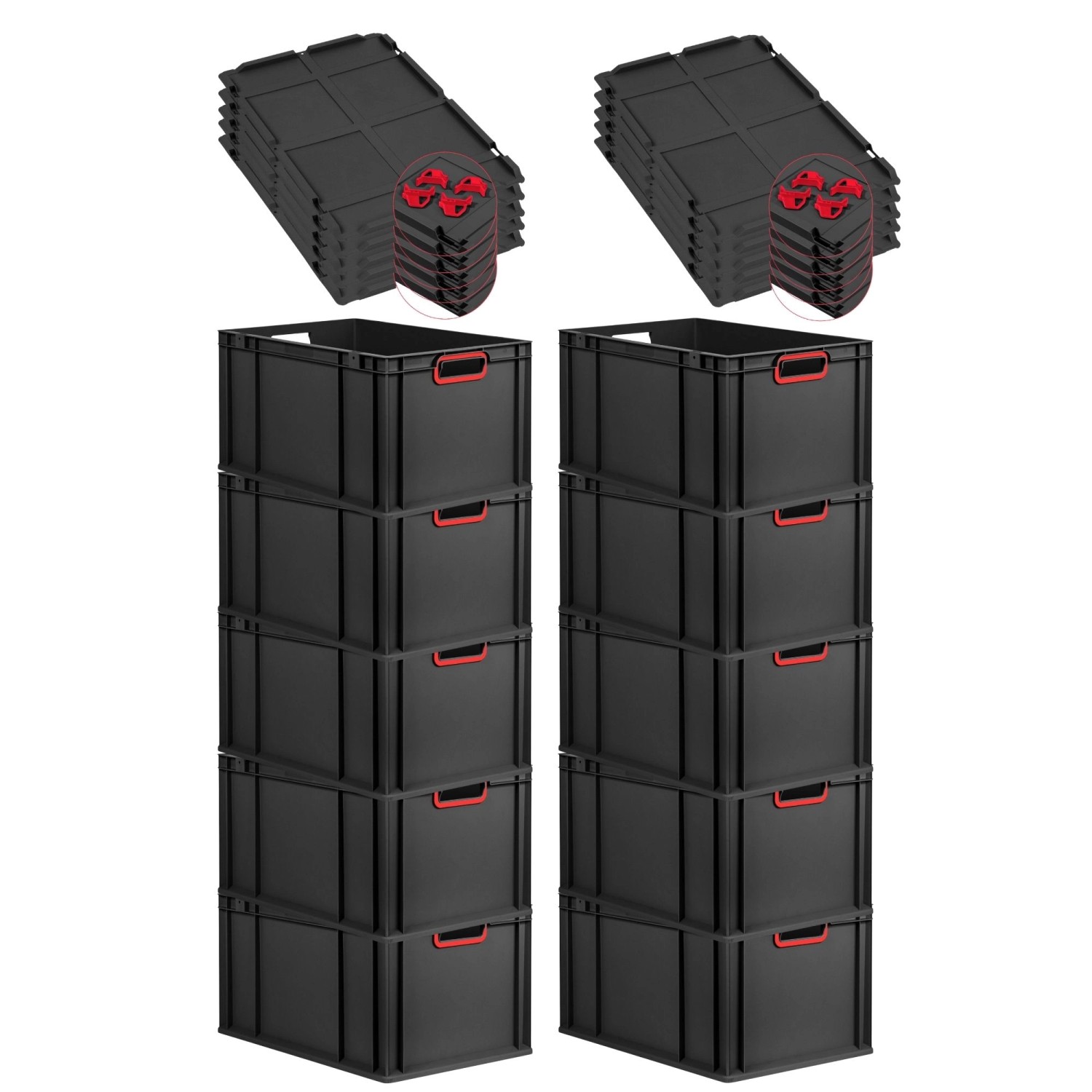 PROREGAL SparSet 10x Eurobox Nextgen Color Mit Auflagedeckel HxBxT 32x40x60 günstig online kaufen
