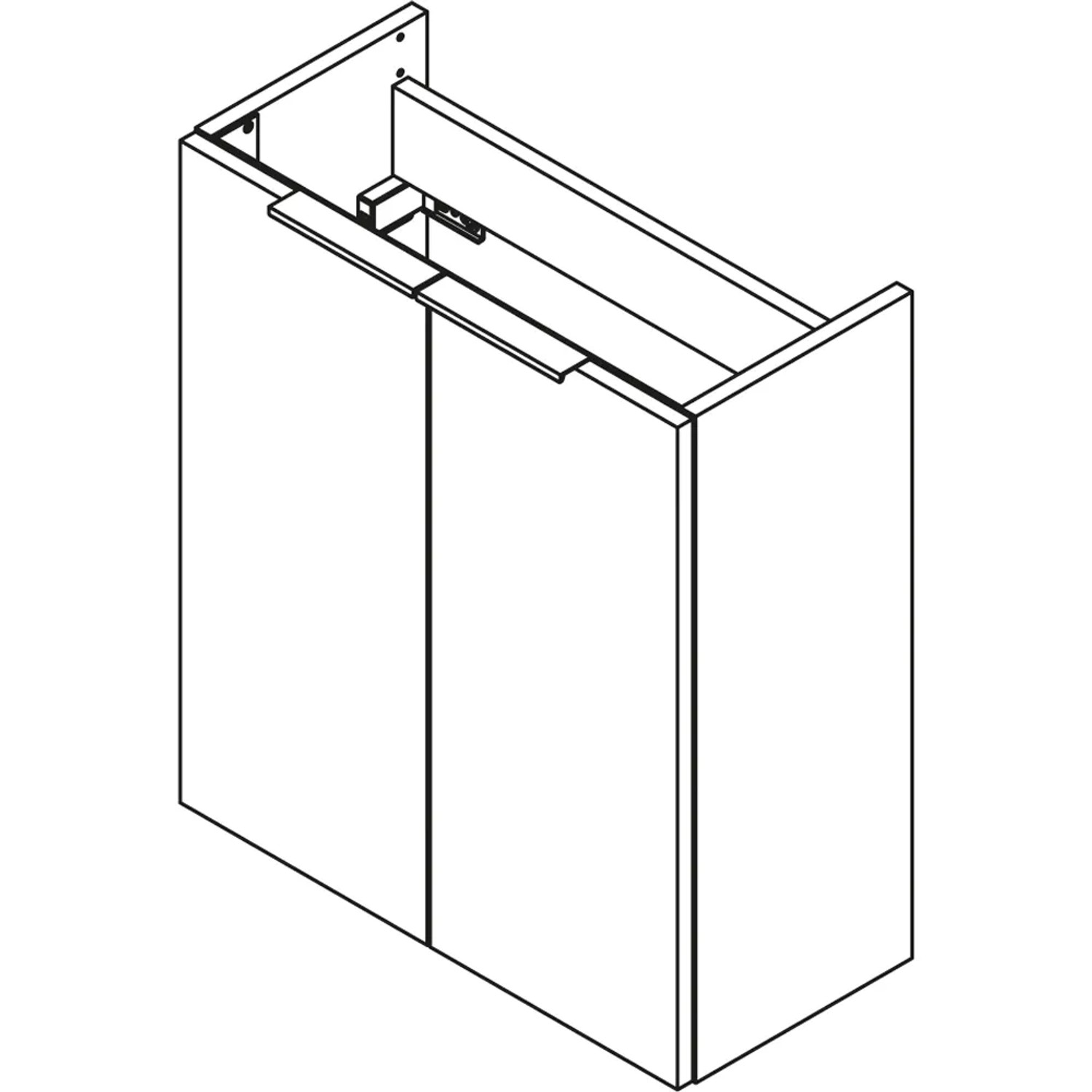 Fackelmann Mini-Waschtischunterschrank SBC, 52cm, Schwarz Matt, Badmöbel-Set