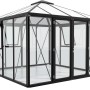 Vitavia Gewächshaus Fortuna Jack Roof, schwarz, mit ESG-Glas und HKP-Dach. Formschönes Design mit Doppelflügeltür.