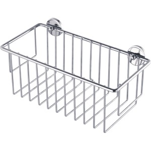 Verchromte Tesa Duschablage Baath Plus mit tiefem Boden zur sicheren Aufbewahrung von Duschutensilien.