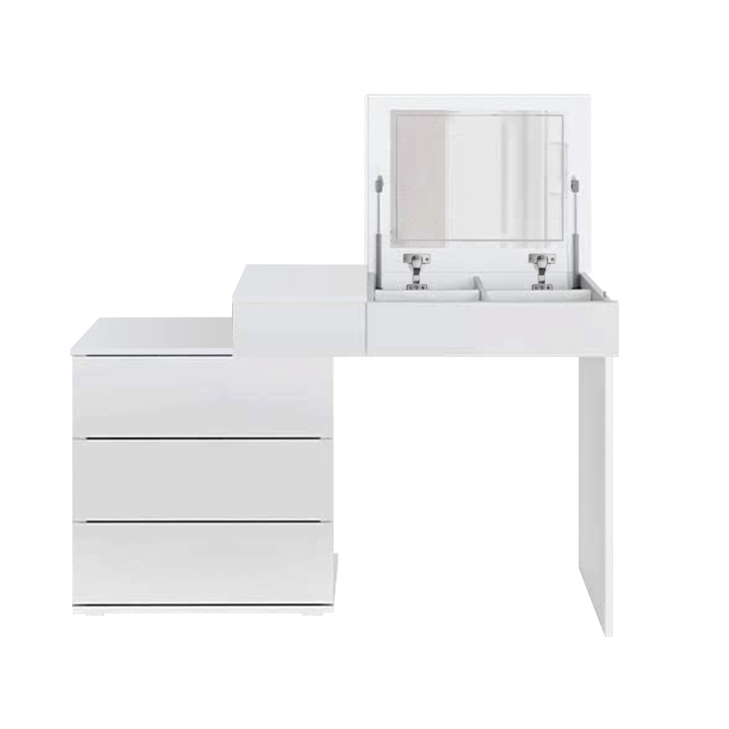 ML-Design Schminktisch mit Klappspiegel Weiß 117,5x78x45 cm aus MDF Holz günstig online kaufen