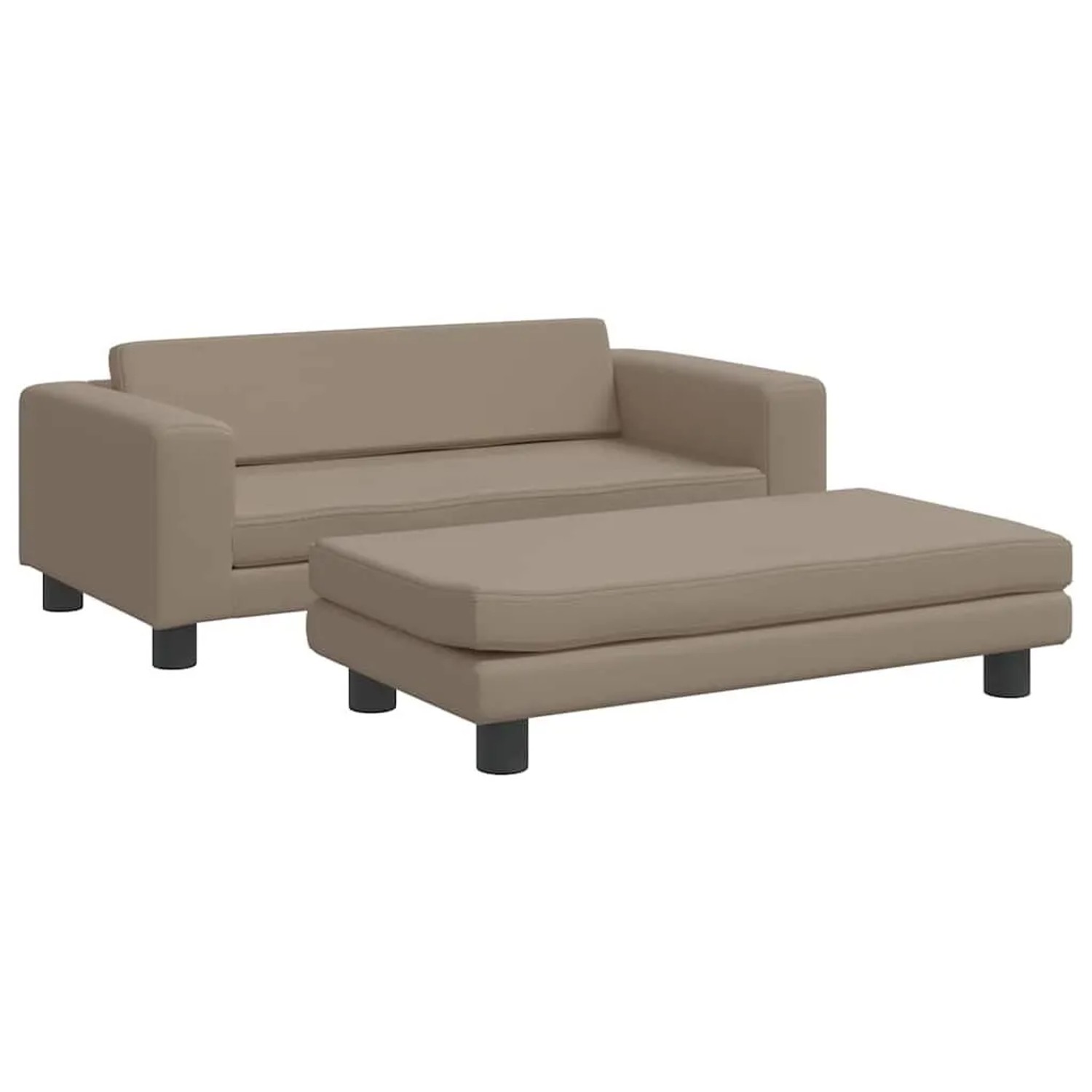 vidaXL Hundebett mit Verlängerung Cappuccino 100x50x30 cm Kunstleder 172030