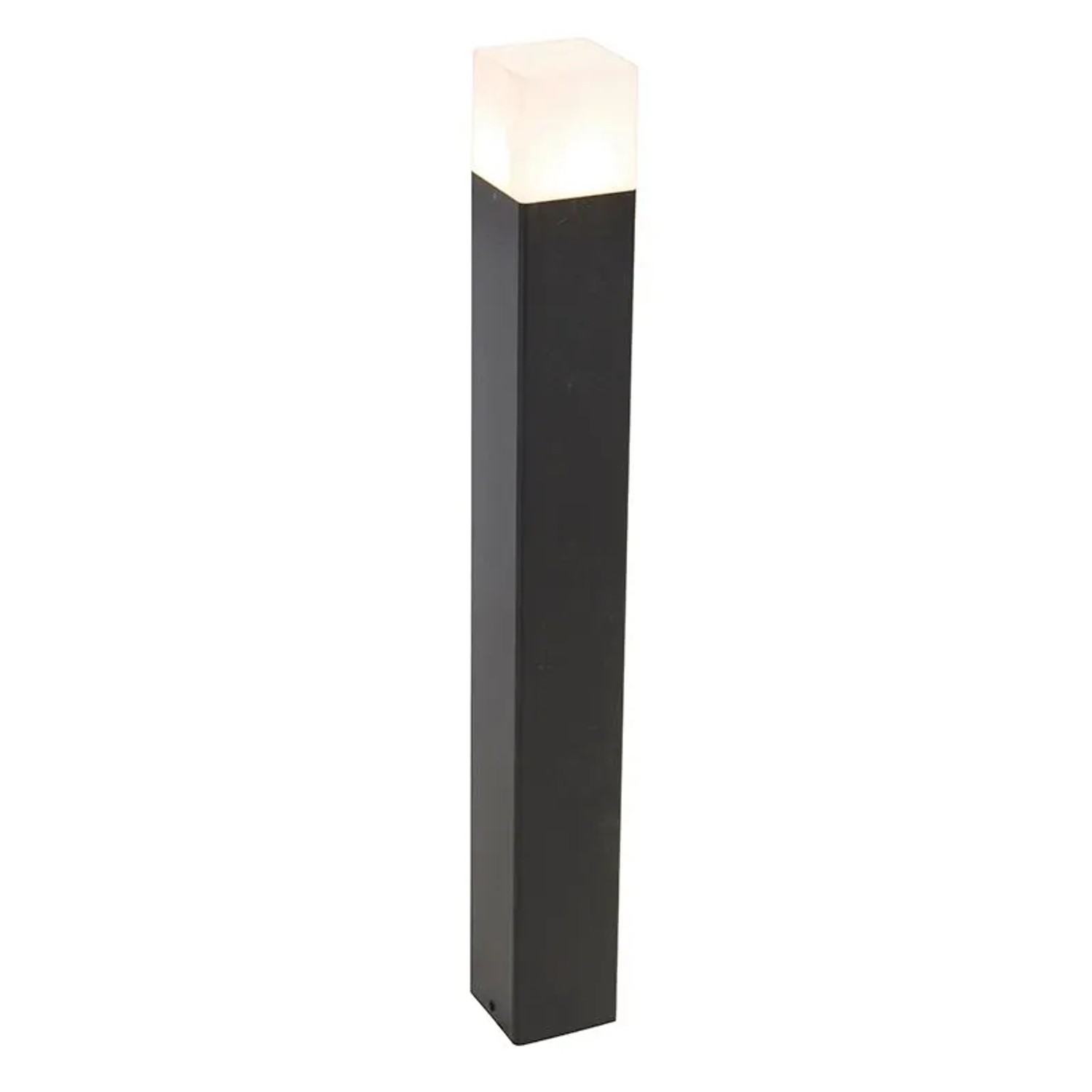 QAZQA Stehende Außenlampe Schwarz mit opalWeißem Schirm 70 cm Dänemark