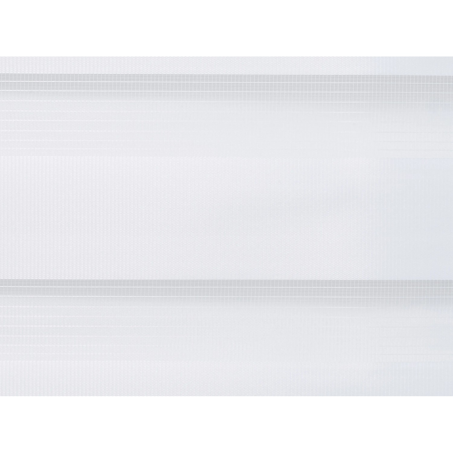 Weißes Vario-Rollo Sedano, 60x150 cm, mit transparenten und blickdichten Streifen zur Lichtregulierung.