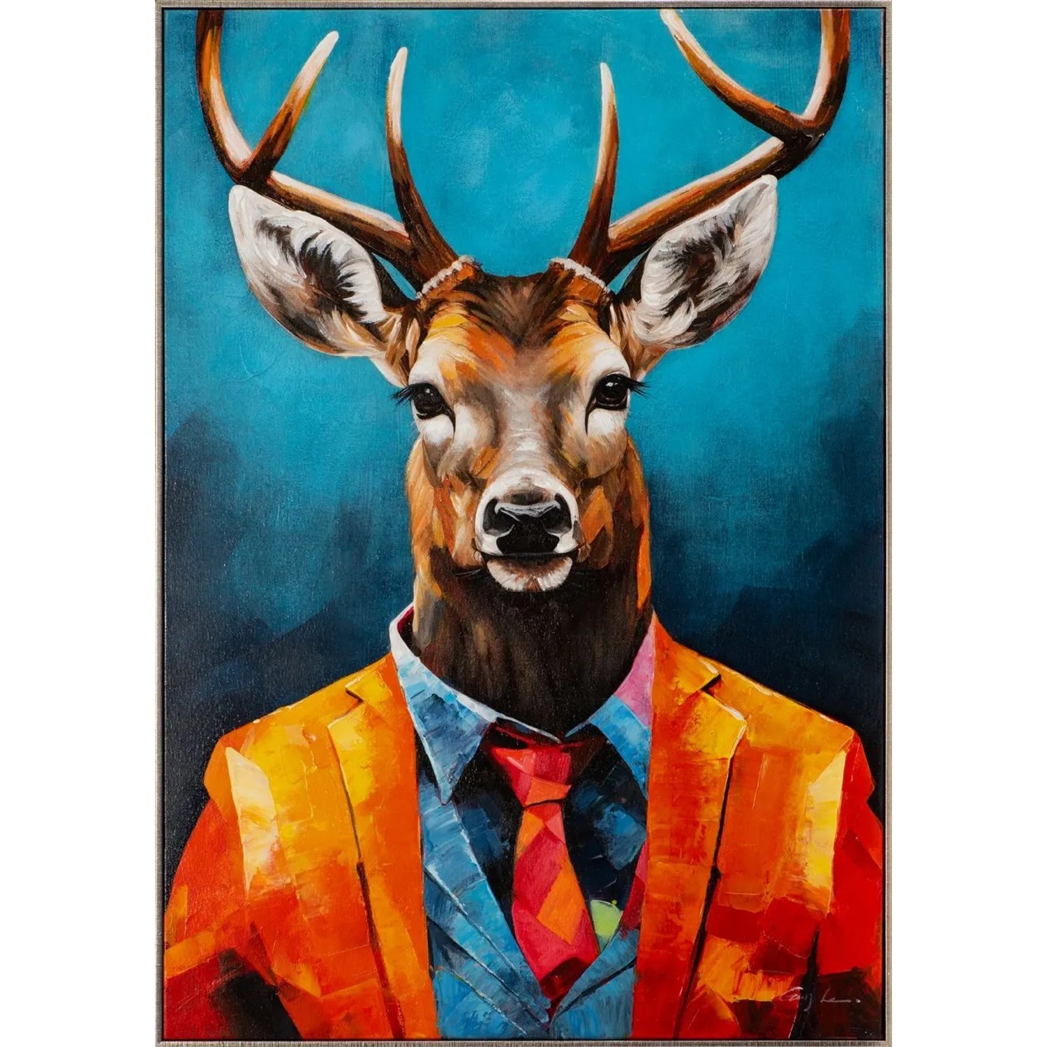 Art Universe Leinwandbild Mr. Hirsch 70 x 100 cm