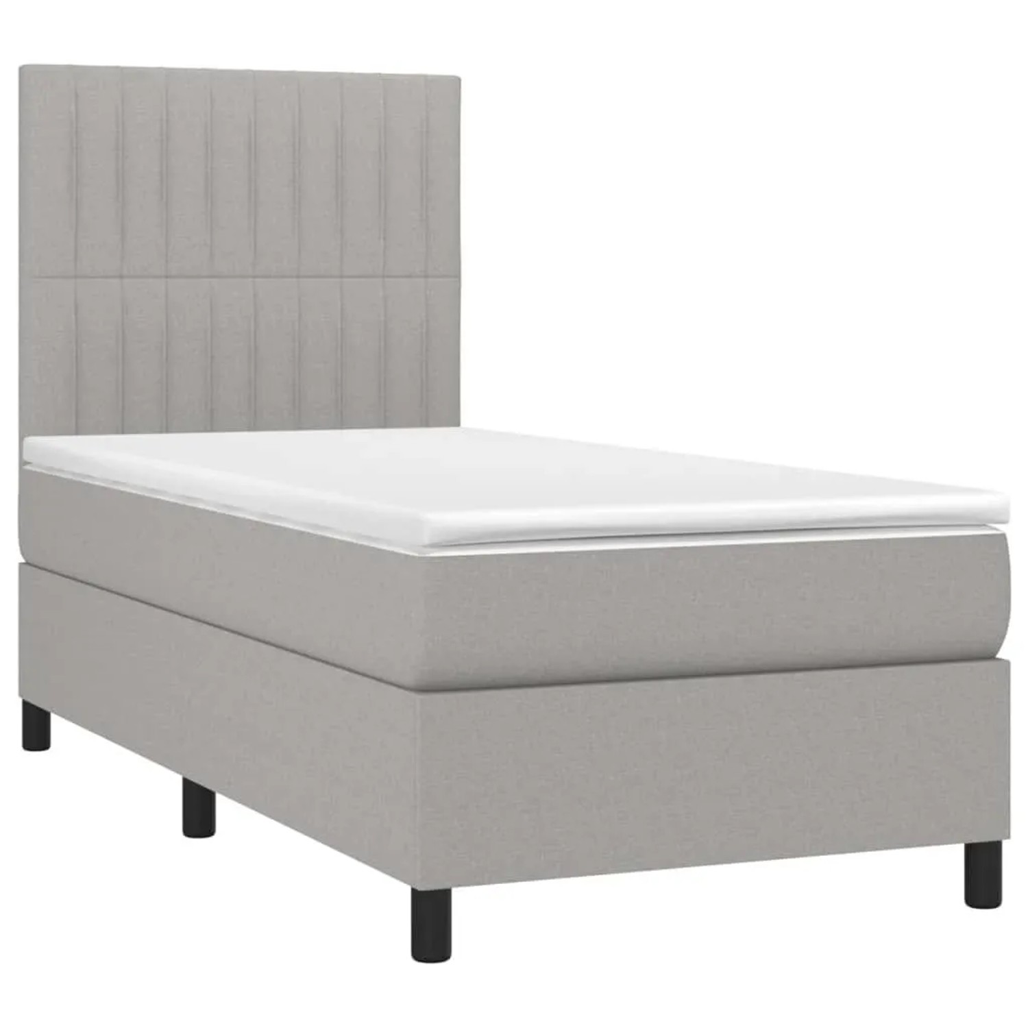 vidaXL Boxspringbett mit Matratze Hellgrau 100x200 cm Stoff 3141913 günstig online kaufen