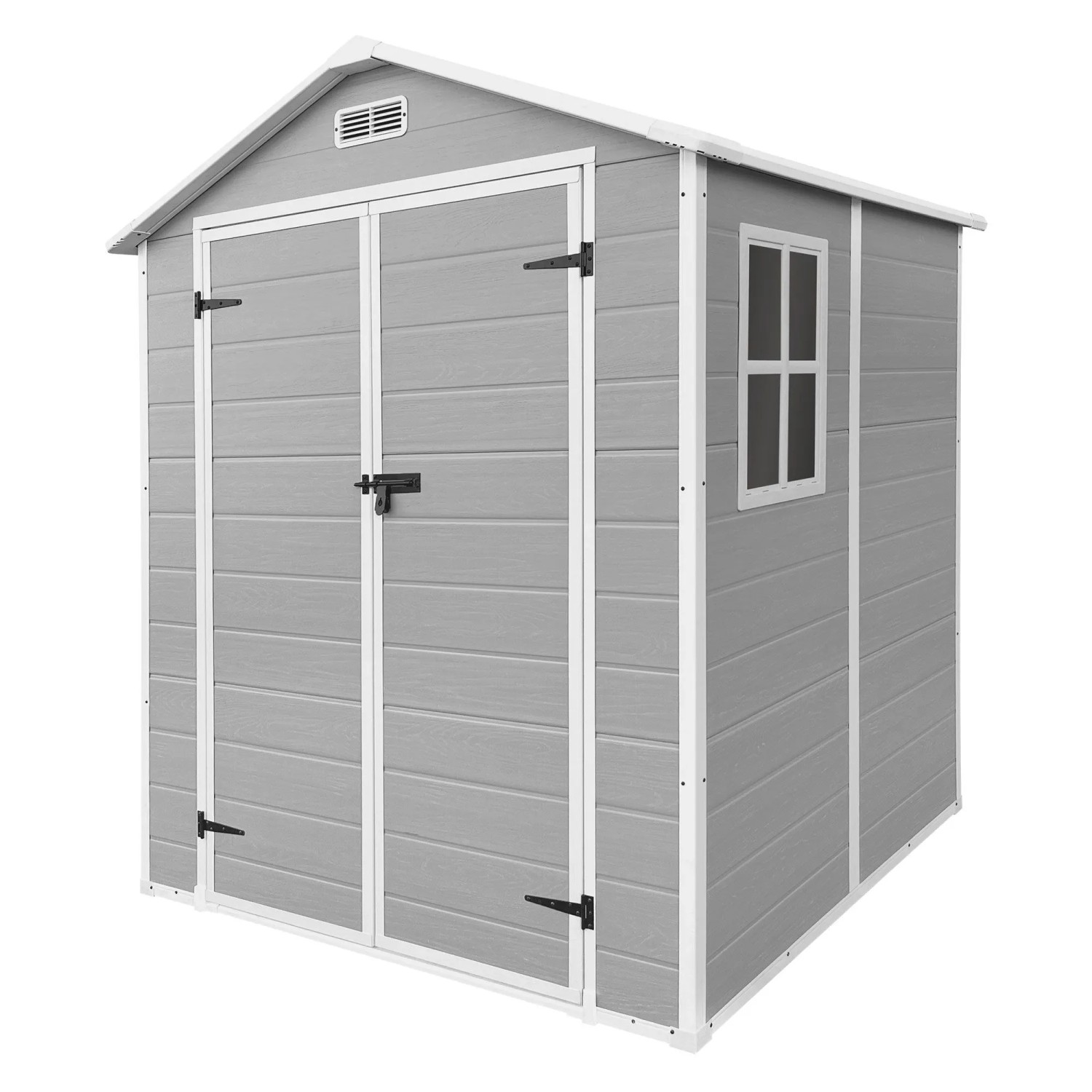 ECD Germany Gartenhaus Kunststoff mit Boden 151x182x220 cm Hellgrau