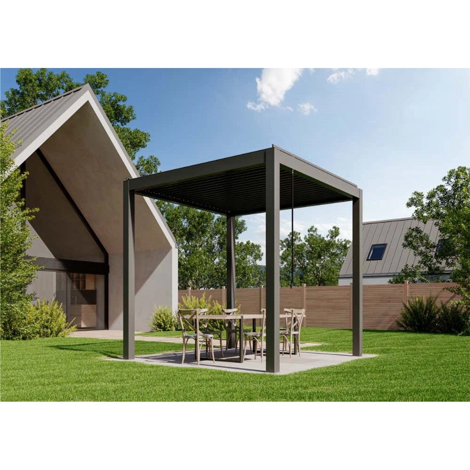 Huun Pergola Piano in Anthrazit 300 x 300 cm günstig online kaufen