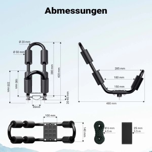 Wiltec Kajakhalter Dachträger 2 Stk. Bootsträger Kanuhalter Kajakträger Kajak Boot