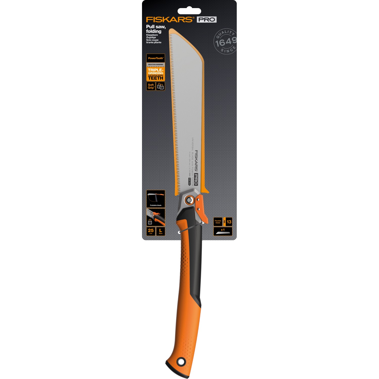 Fiskars Pro 1062918 Softwood Saw Blade Length 55 Cm 11 TPI Black/Orange PowerTooth