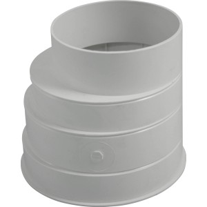 Weiße Marley Reduktion 125/100 mm für Flachkanal- & Rundrohrsysteme.