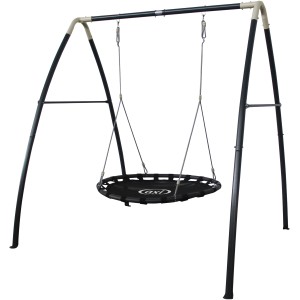 AXI Metall-Nestschaukel in Anthrazit/Creme. Robuste Schaukel für Kinder, ideal für den Garten.