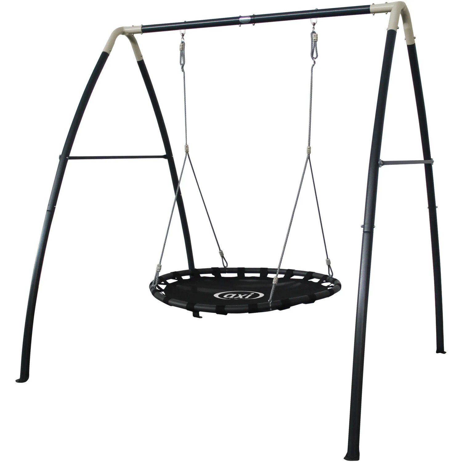 AXI Metall-Nestschaukel in Anthrazit/Creme. Robuste Schaukel für Kinder, ideal für den Garten.