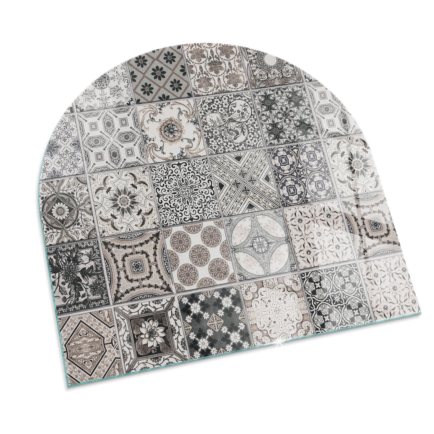 Tulup Glasplatte für Kamin Dekorative Fliesenmuster Glasplatte für Öfen Hal günstig online kaufen