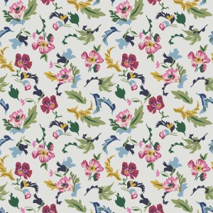 Bunte Joules Vliestapete Cambridge Painted Floral mit Blumenmuster, 10 m x 52 cm.