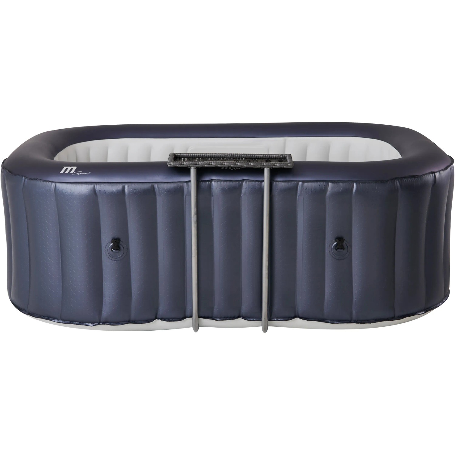 MSpa Urban Whirlpool Nest AirJet, aufblasbarer, rechteckiger Outdoor-Whirlpool mit Rattan-Tisch.