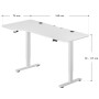 Weißer Juskys Schreibtisch Office Stand, 160x75 cm, höhenverstellbar mit Ablage.