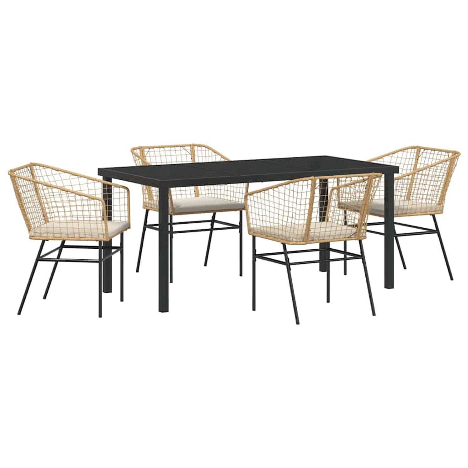 vidaXL Garten Essgruppe 5-Tlg Braun Poly Rattan 3380914 günstig online kaufen