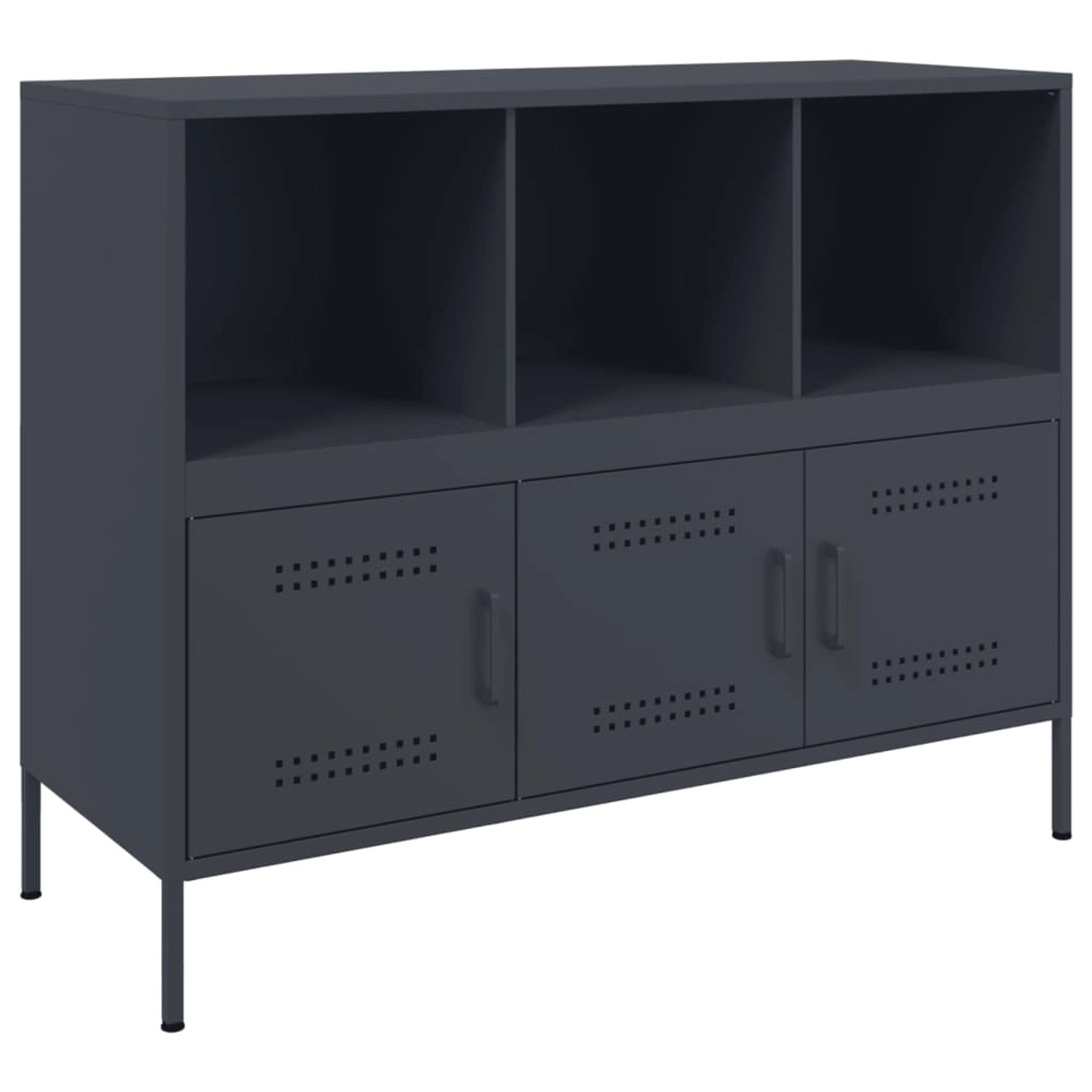 vidaXL Sideboard Anthrazit 100,5x39x79 cm Stahl 843092 günstig online kaufen
