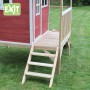 EXIT Loft 300 Holzspielhaus in Rot mit Treppe zum Eingang.