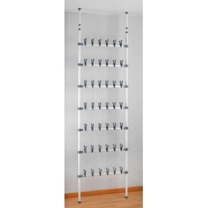 Wenko Teleskop Schuhregal Atlas, weiß-grau, für bis zu 42 Paar Schuhe, höhenverstellbar.