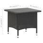 Schwarzer vidaXL Beistelltisch aus Poly Rattan, 50x50x47 cm, ideal für Garten und Terrasse.