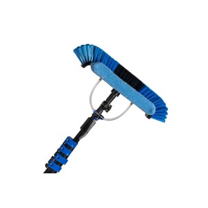 NEXXT Teleskop-Waschbürste XXL, ausziehbar bis 7 m, blau, mit schwenkbarem Bürstenkopf.