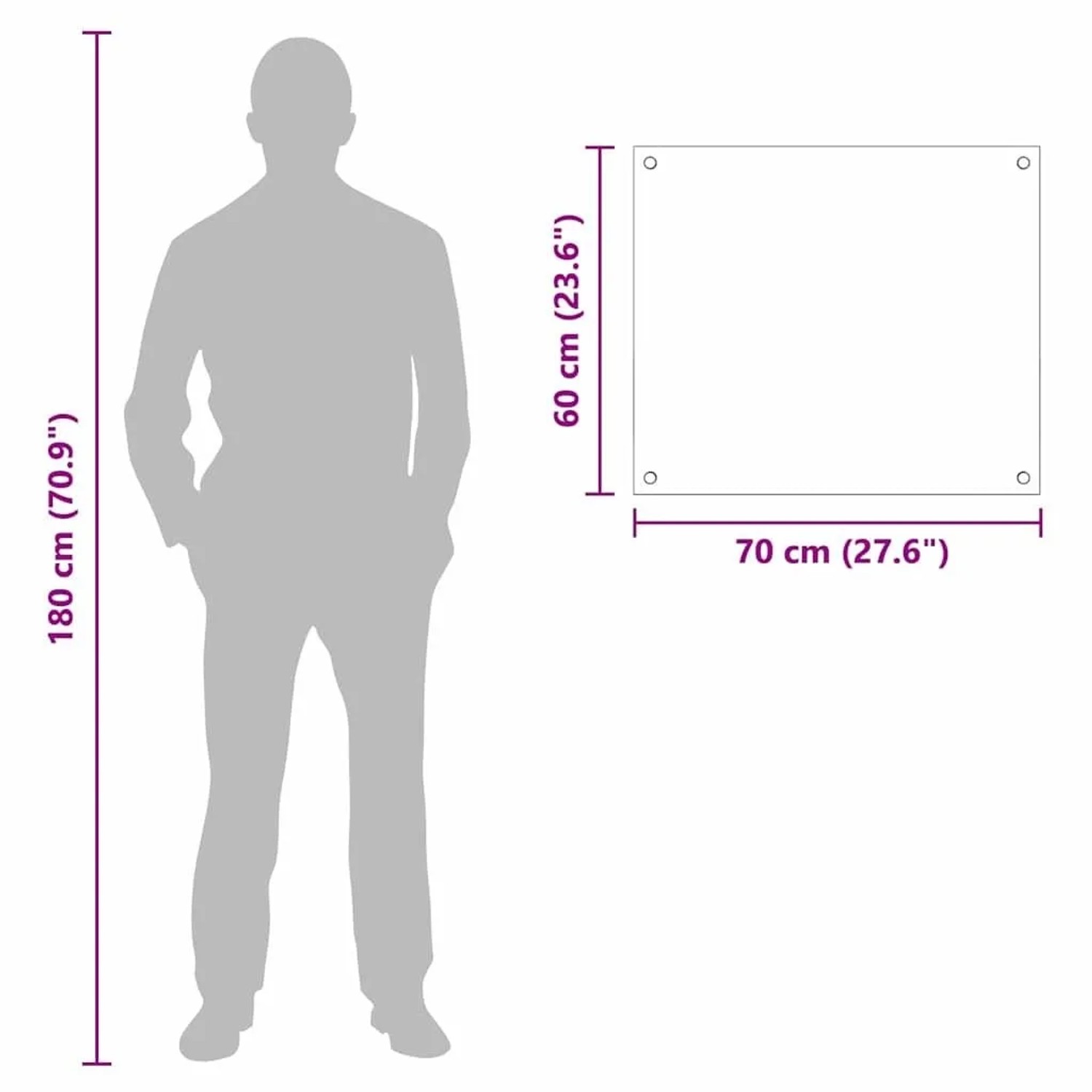 vidaXL Küchenrückwand Weiß 70 x 60 cm Gehärtetes Glas 42018010_10