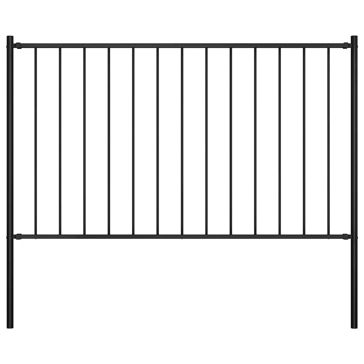 vidaXL Zaunelement mit Pfosten Pulverbeschichteter Stahl 1,81x0,75 m Schwar günstig online kaufen