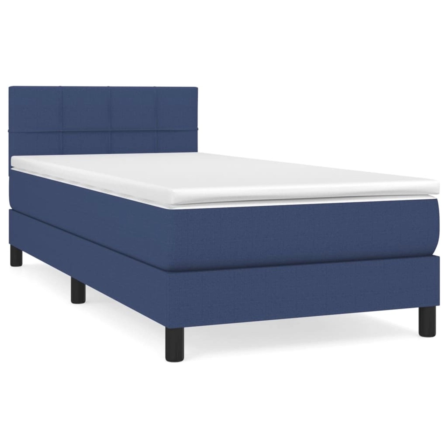 Thumbnail - vidaXL Boxspringbett mit Matratze Blau 100x200 cm Stoff1373117