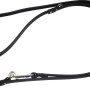 Schwarze Heim Hunde-Vorführleine aus Softleder, 240 cm lang und 14 mm breit.