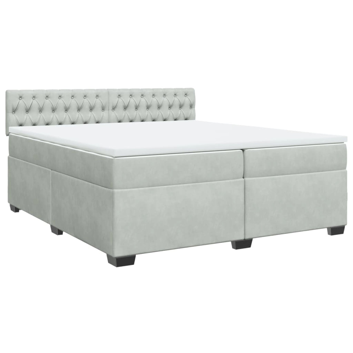 vidaXL Boxspringbett mit Matratze Hellgrau 200x200 cm Samt2099298 günstig online kaufen