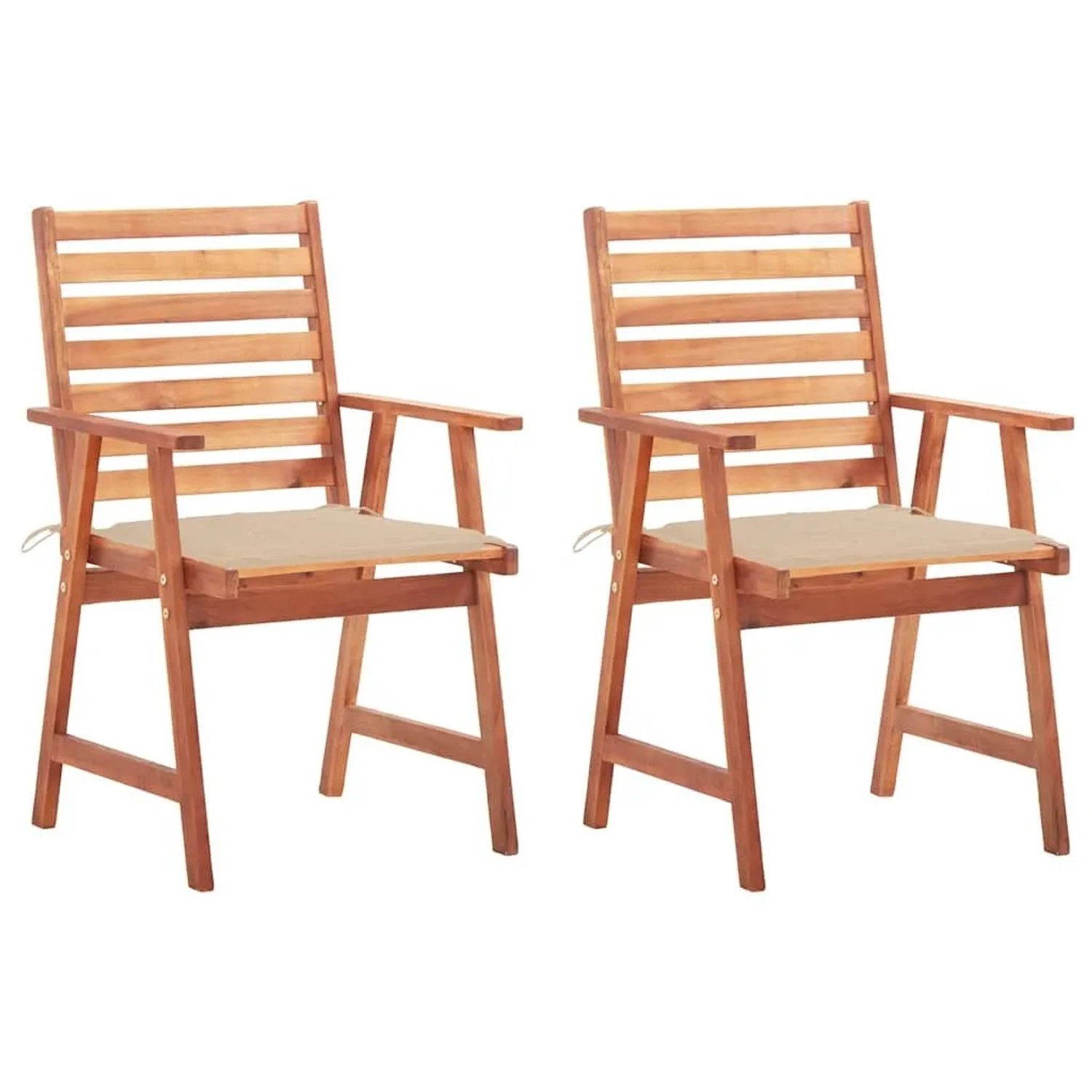 vidaXL Garten-Essstühle 2 Stk mit Kissen Massivholz Akazie 3064323