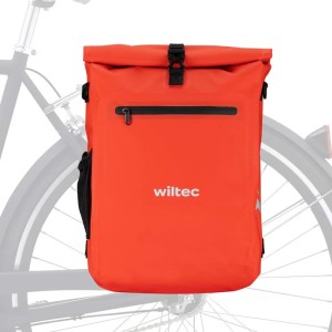 Wiltec Gepäckträgertasche Rot 25L Fahrradtasche Rucksack Gepäcktasche Laptopfach