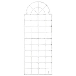 Antik-weißes Metall Rankgitter GUNNAR mit Bogen für Kletterpflanzen. Ideal als Rankhilfe & Gartendekoration.
