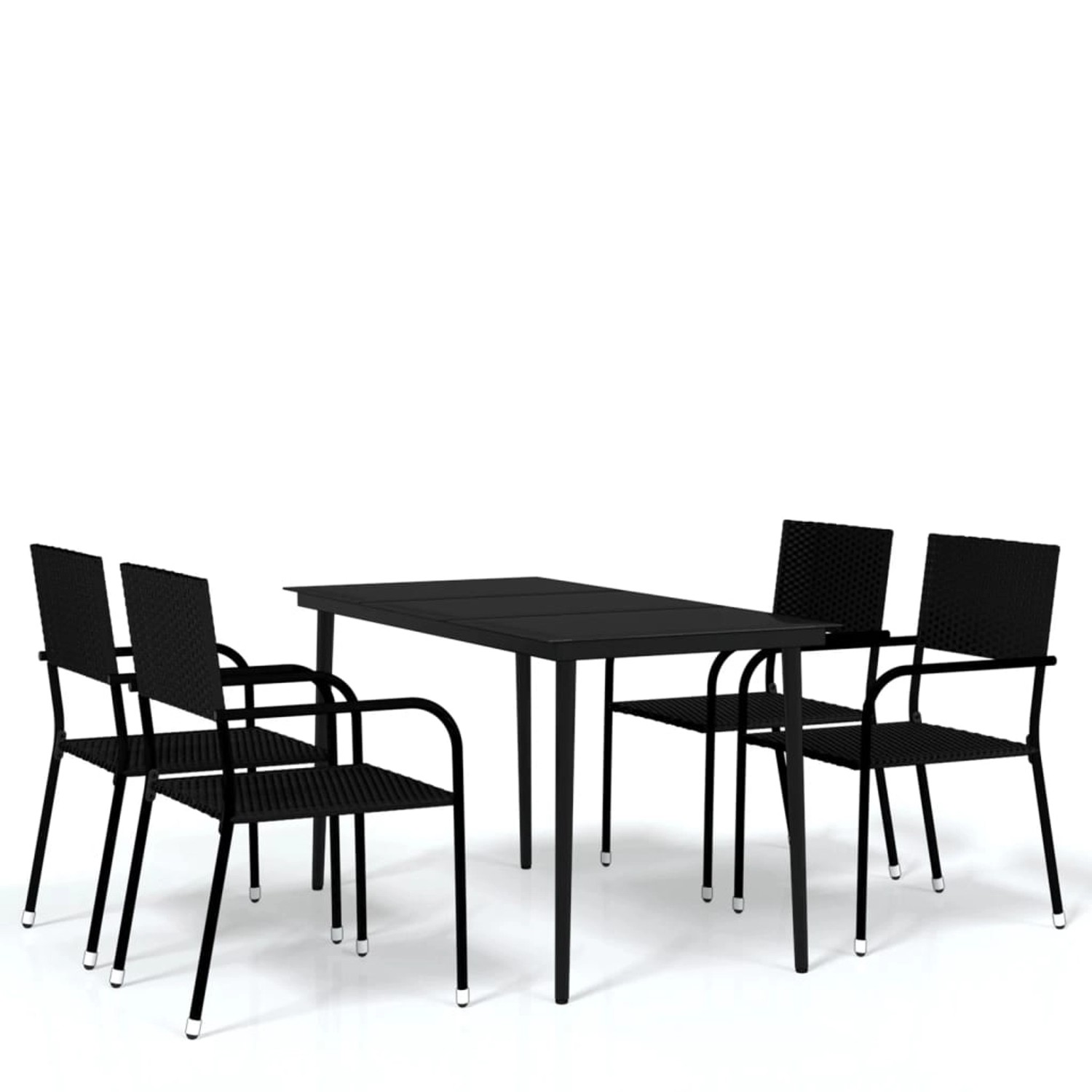vidaXL 5-Tlg Garten-Essgruppe Schwarz 3099591 günstig online kaufen