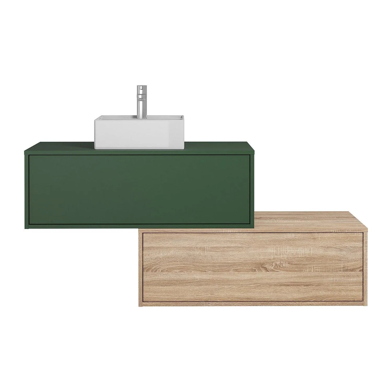 Vente-unique Einzelwaschtisch Teana Grün  Naturfarben Hell 94 cm