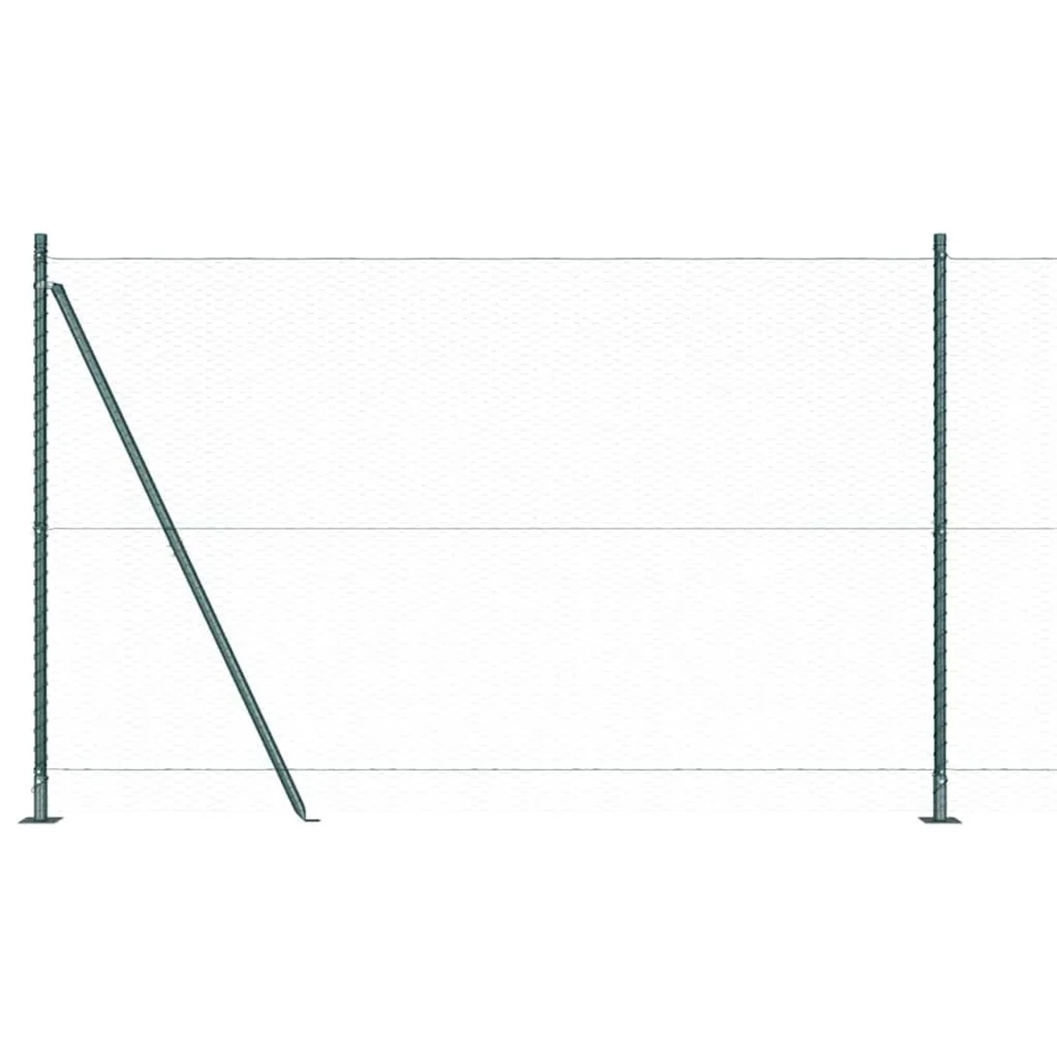 vidaXL Zaunpfosten Grün 10 x 1,6 m 25 mm Maschenweite Stahl und PVC 3353497 günstig online kaufen