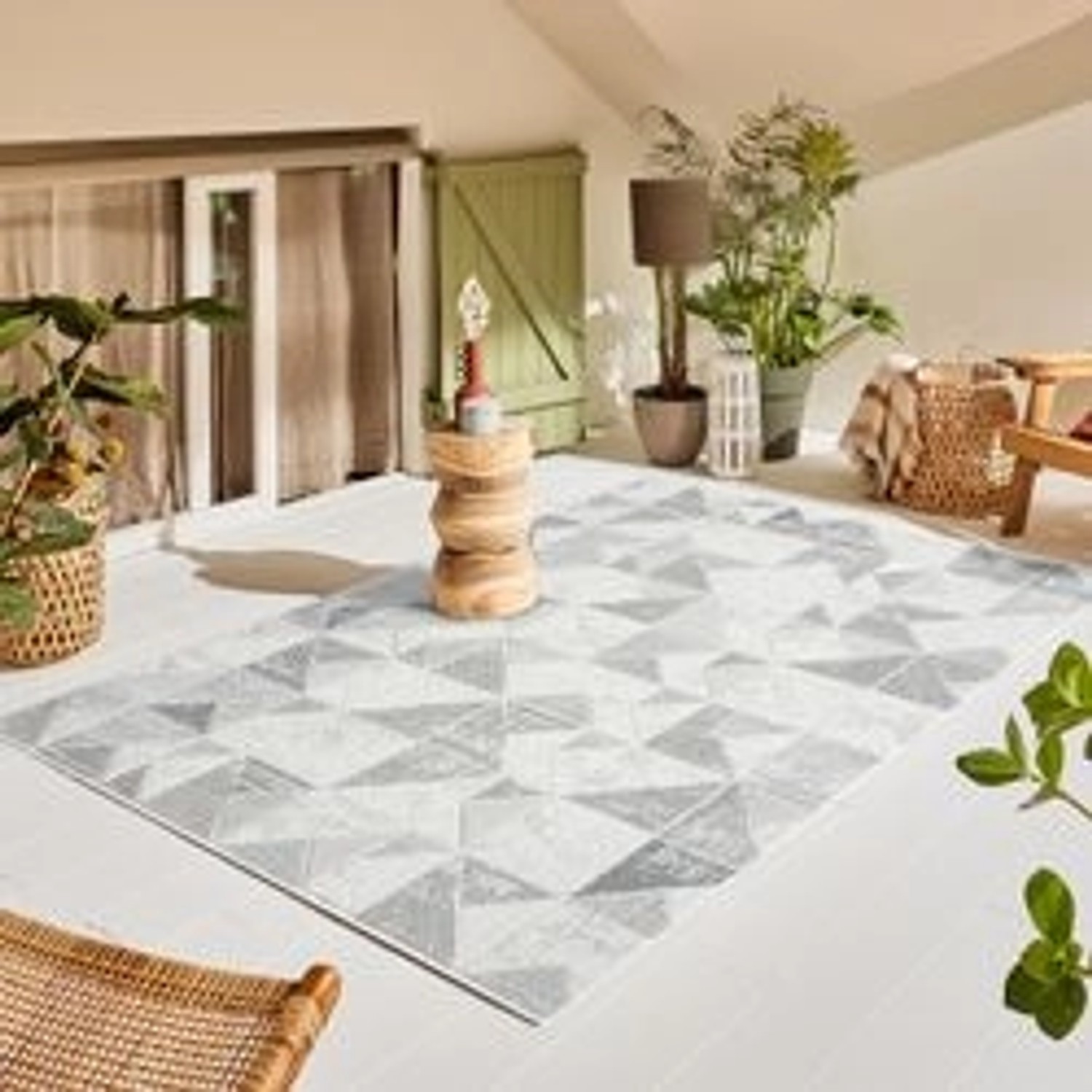 Grauer payé Teppich Royal mit geometrischem Muster, 160x230 cm.