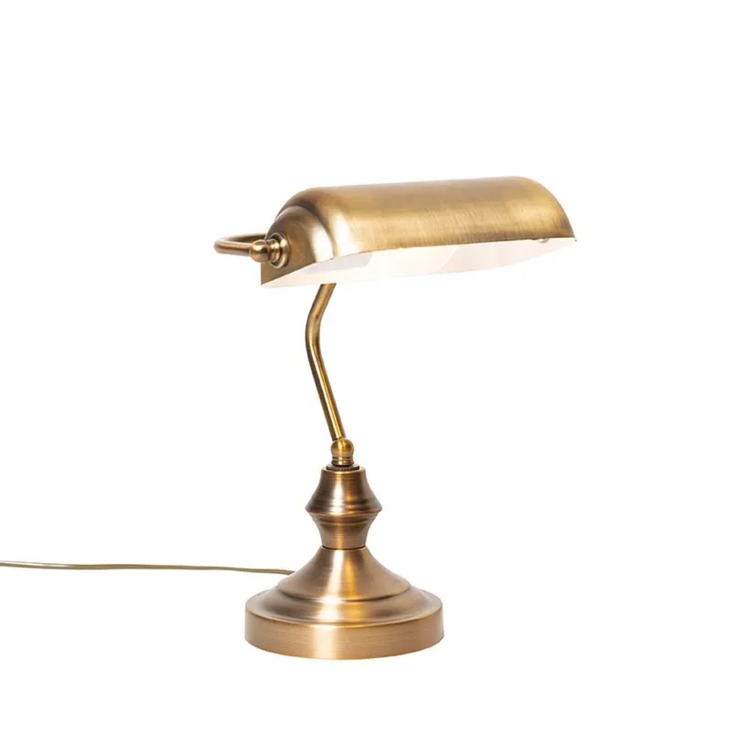 QAZQA Klassische Tischlampe Notarlampe Bronze Banker