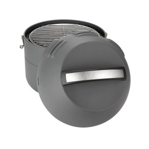 Taino Grill-to-Go, portabler Gasgrill in Grau, ideal für Camping und unterwegs.