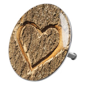Sanilo Badewannenstöpsel True Love mit Herz aus Baumrinde, Abflussstöpsel