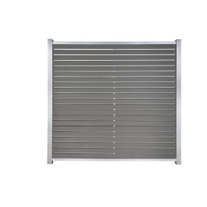 GartenLand Rhombus WPC Zaun Set Kopenhagen, schiefergrau mit Alu-Rahmen, ca. 180x180 cm.