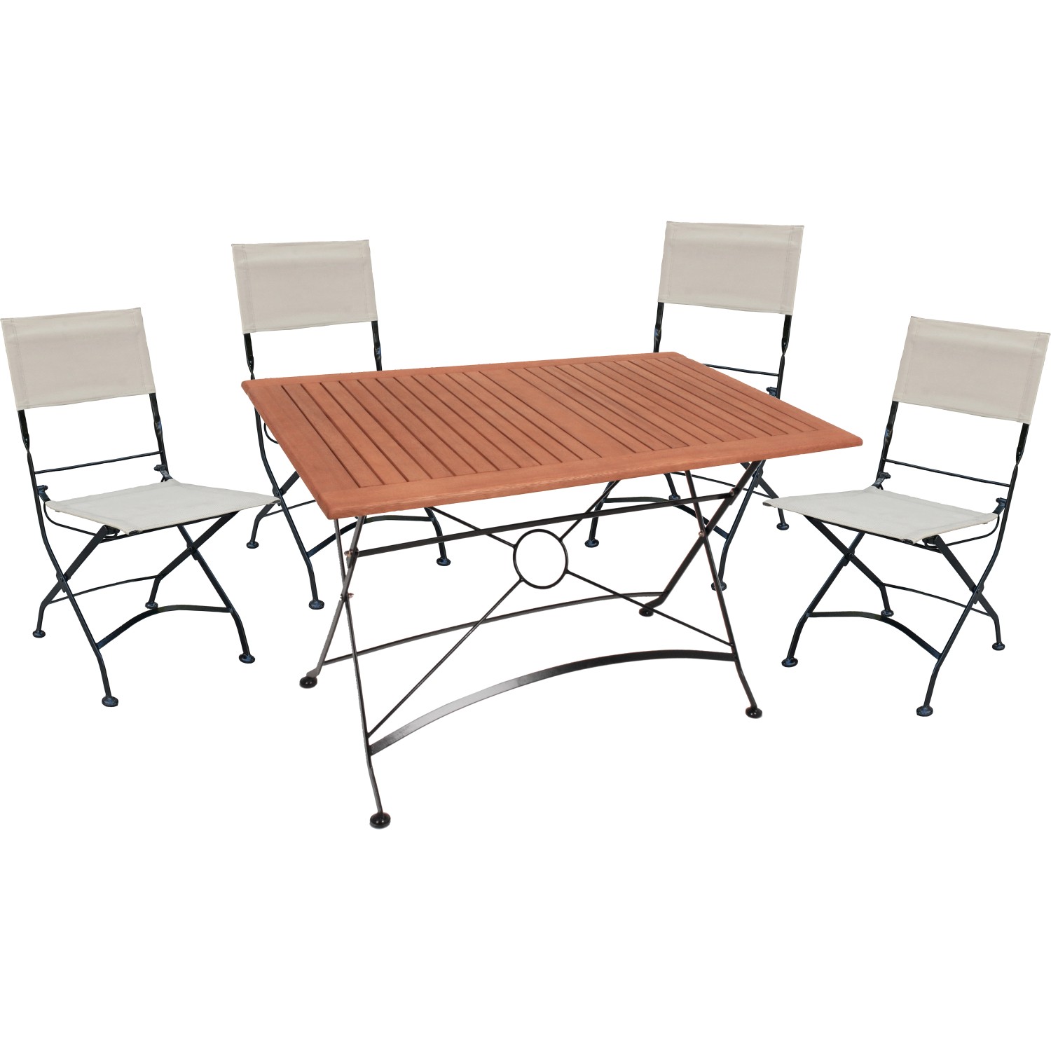 Garden Pleasure Gartenmöbel-Set 02 Triest 5-teilig Weiß-Braun FSC®