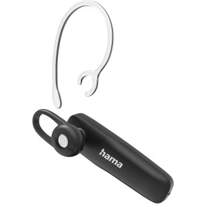 Schwarzes Hama Bluetooth Headset MyVoice 700 mit Ohrbügel und Sprachsteuerung.