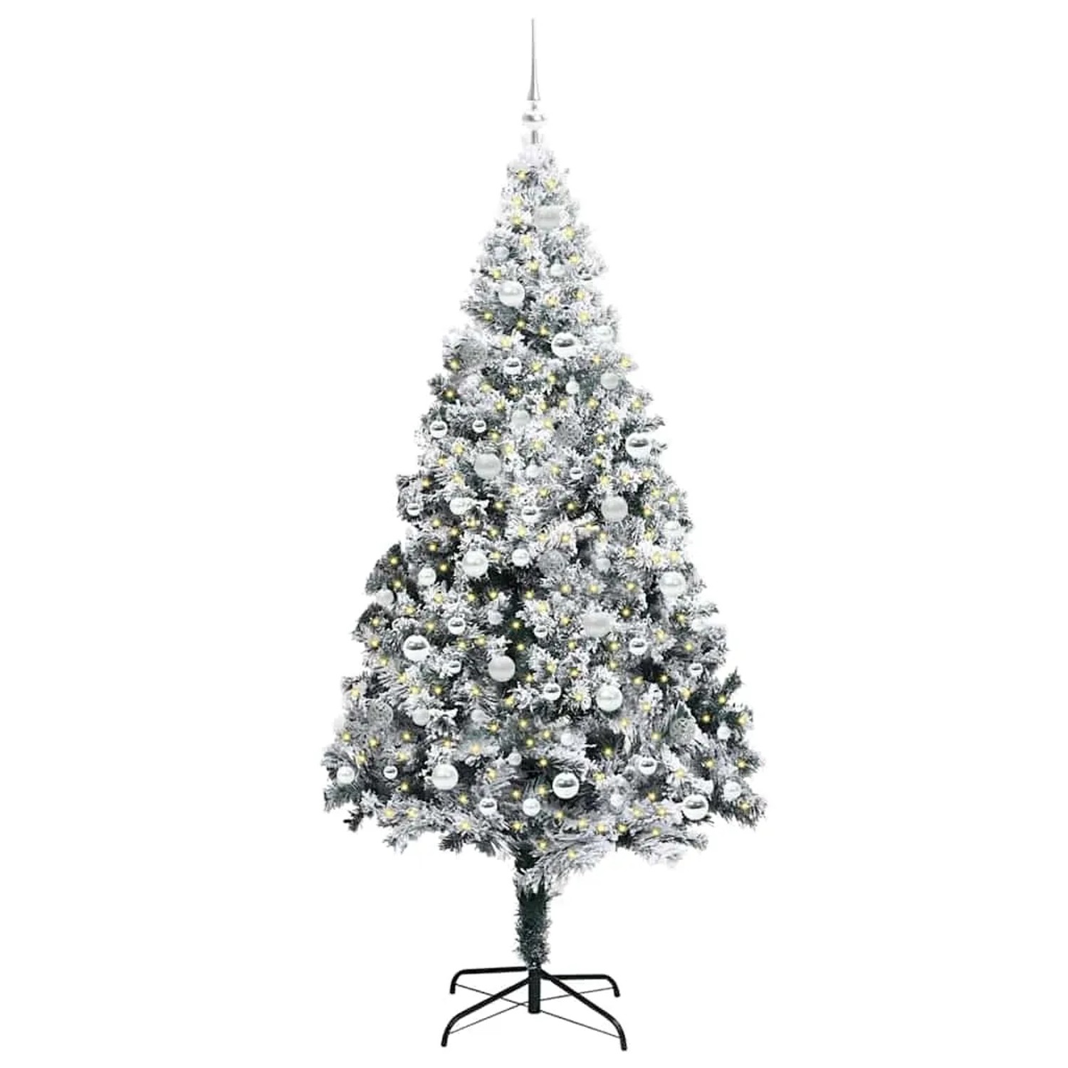 vidaXL Künstlicher Weihnachtsbaum mit 300 LEDs mit Ständer Grün 210 cm 3396976