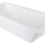 Weiße Calmwaters Duo-Badewanne Modern Square, 200x90 cm, mit Wannenfuß und Ablaufgarnitur.