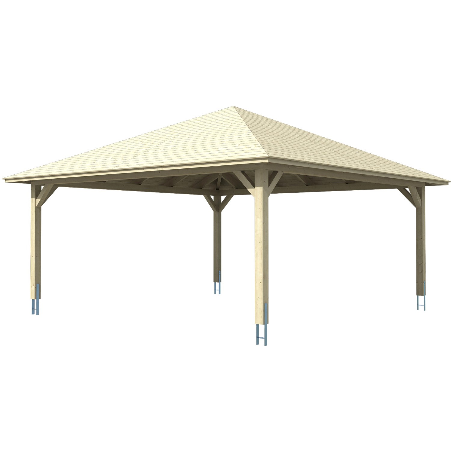 Skan Holz Carport Taunus 634 cm x 634 cm Weiß günstig online kaufen