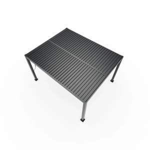 Sojag Pergola Milo 1012, schwarz, mit Lamellendach, Vogelperspektive.