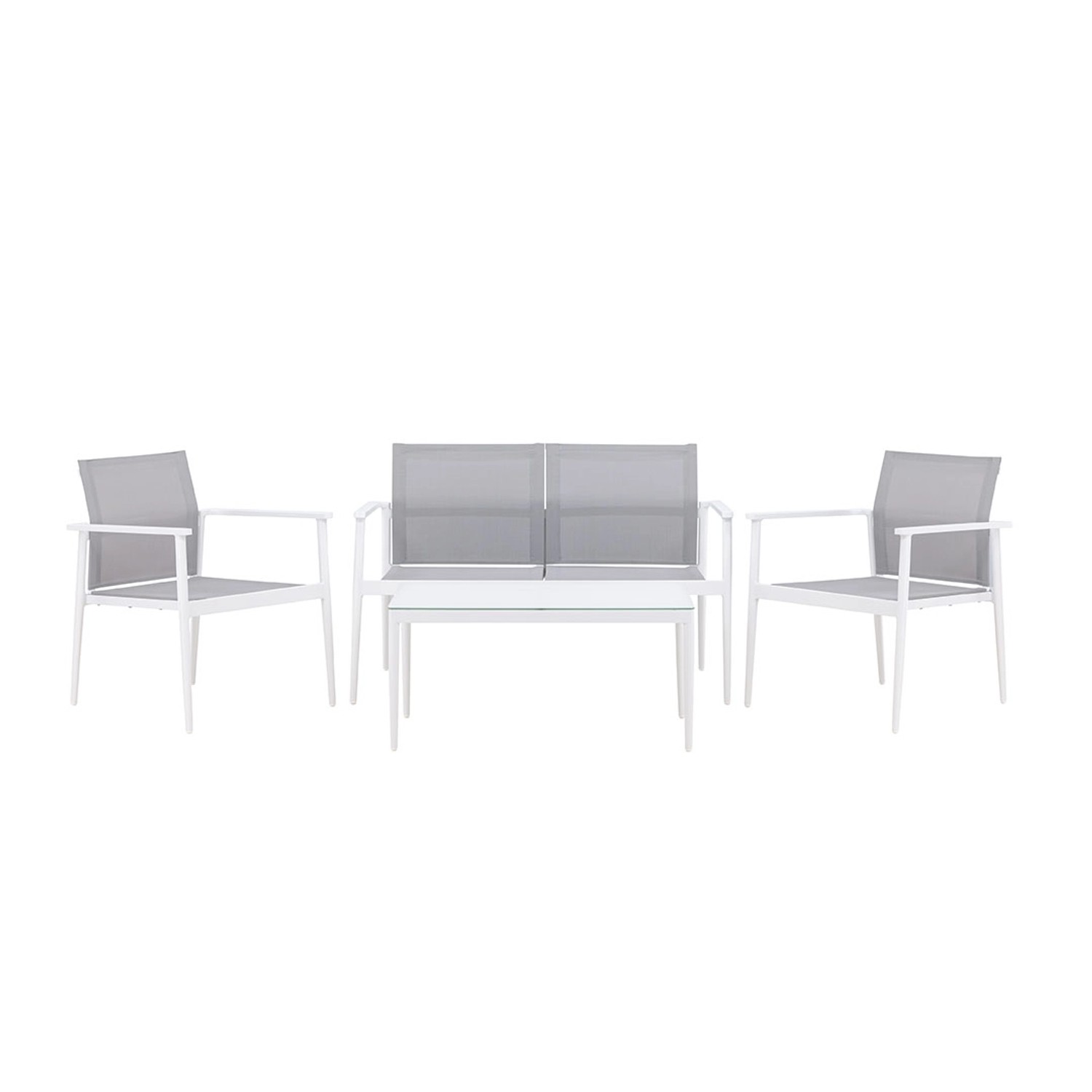 ebuy24 Break Loungeset 1 Sofa 2 Stühle 1 Couchtisch Weiß Tisch cm H45xB60xT günstig online kaufen